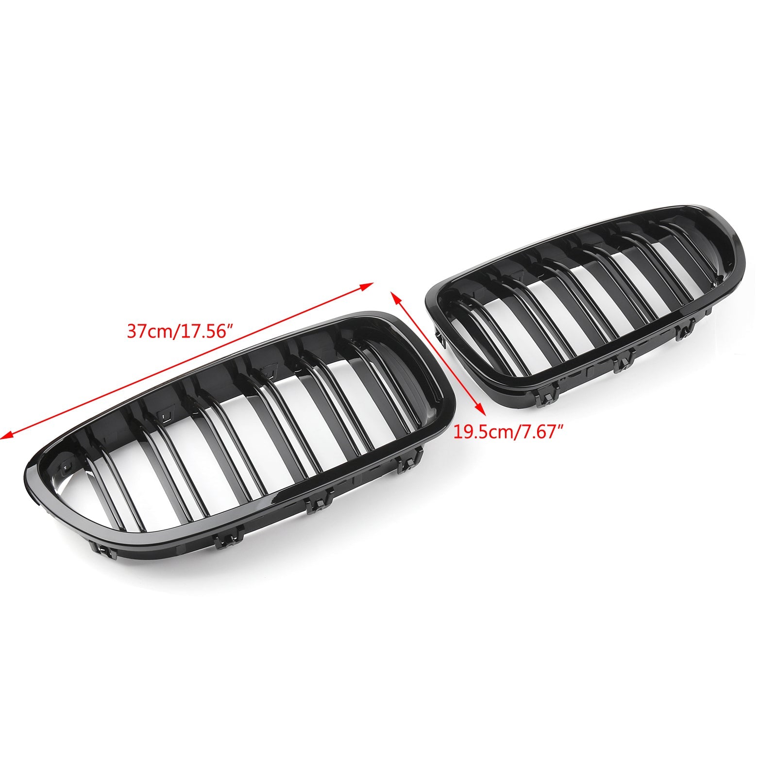 Parrilla delantera tipo riñón en color negro brillante para BMW Serie 5 F10/F11/F18 535i/550i/528i/520d/530d/540i 2010-2016 - 0