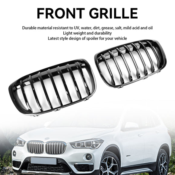 BMW F48 2016-2018 Single Slat Front Kidney Grill Gloss Black Grille