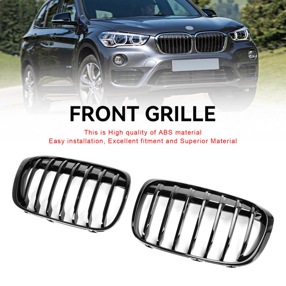 BMW F48 2016-2018 Single Slat Front Kidney Grill Gloss Black Grille