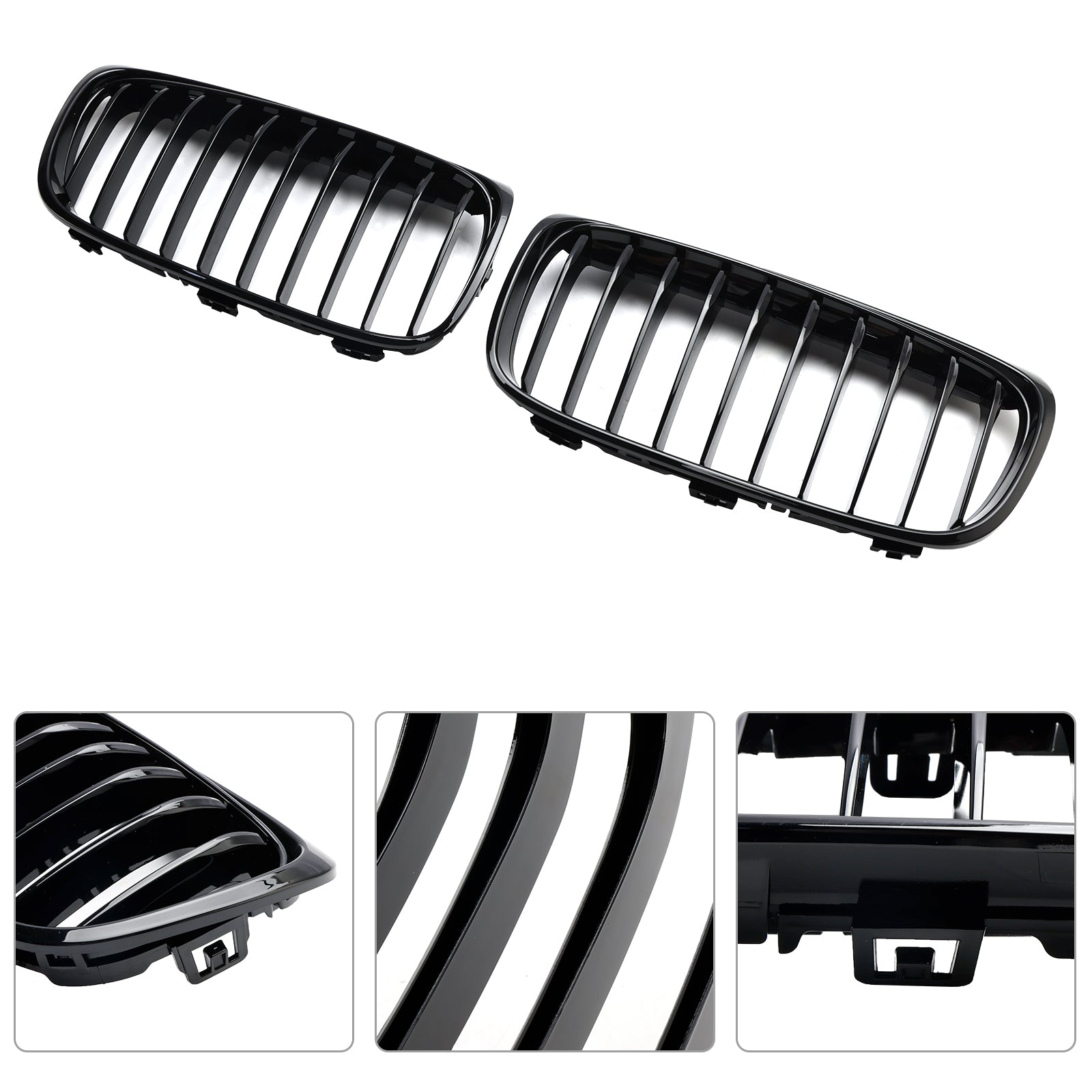 Parrilla delantera negra brillante para BMW Serie 2 F45 F46 218d/220d/218i/M240i anterior al rediseño