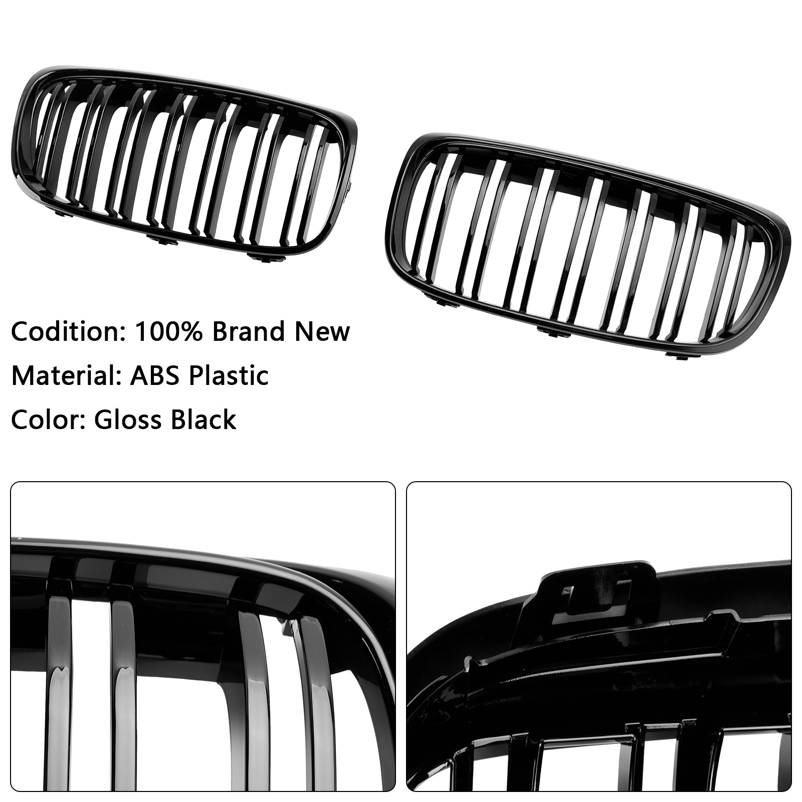 Calandre avant pré-remodelée BMW Série 2 F45 F46 218d/220d/218i/M240i 2015-2018, calandre noire brillante