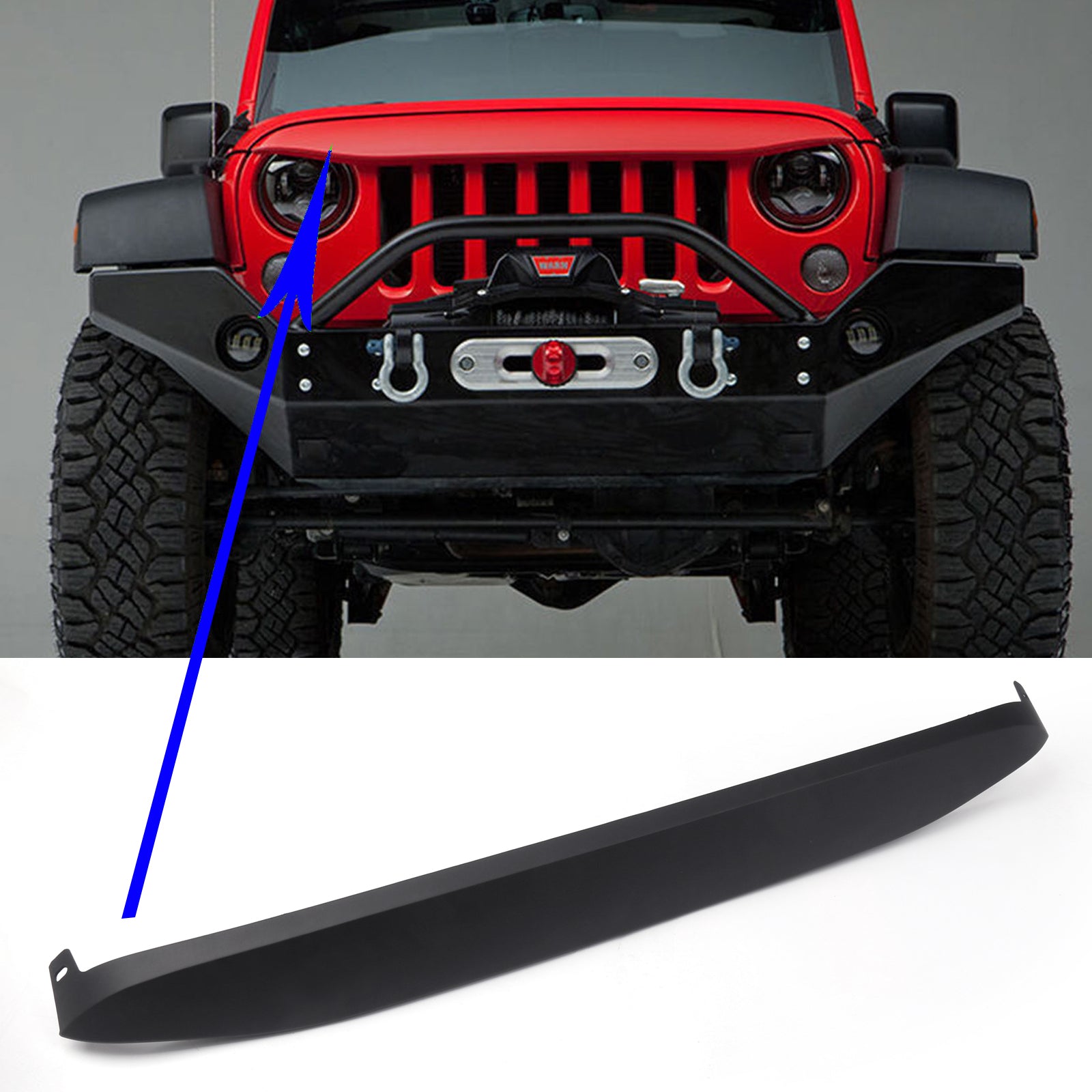 Jeep 2007-2017 Wrangler JK NightHawk cubierta de cejas ligera rejilla delantera negro mate