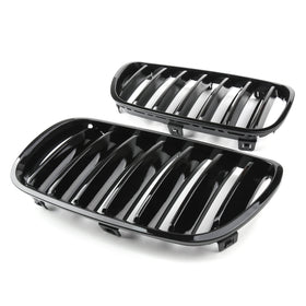 BMW 2007-2010 X3 E83 25si 30si xDrive28i xDrive30i Facelift Grille de pare-chocs avant noire mate - 0