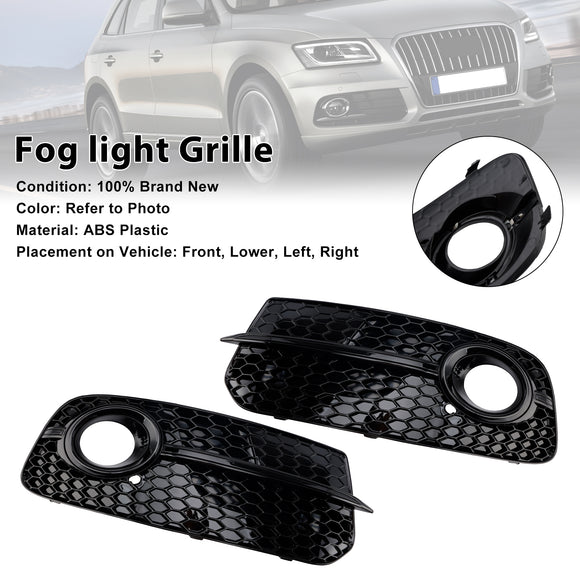 2013-2017 Audi Q5 Fog Light Grill Front Bumper Black Lower Cover Replacement Grille