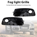 2013-2017 Audi Q5 Fog Light Grill Front Bumper Black Lower Cover Replacement Grille-4