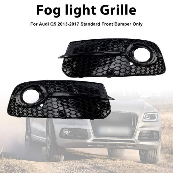 2013-2017 Audi Q5 Fog Light Grill Front Bumper Black Lower Cover Replacement Grille