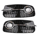 2013-2017 Audi Q5 Fog Light Grill Front Bumper Black Lower Cover Replacement Grille-13