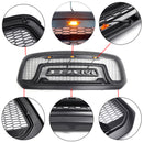 2013-2018 Dodge Ram 1500 Rebel Style Grill Front Bumper Replacement Black Grille W/ Letter and LED Light-6