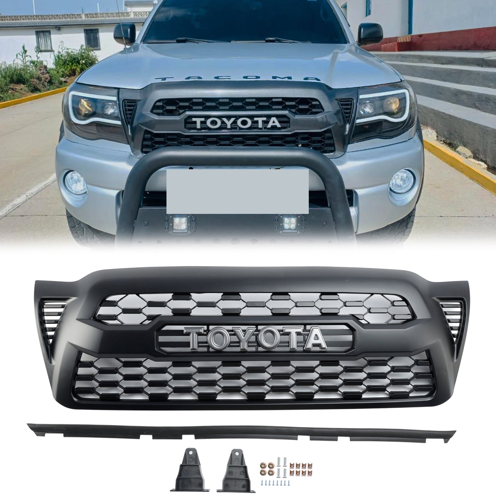 TRD Pro Grill per la griglia nera del paraurti anteriore Toyota Tacoma 2005-2011