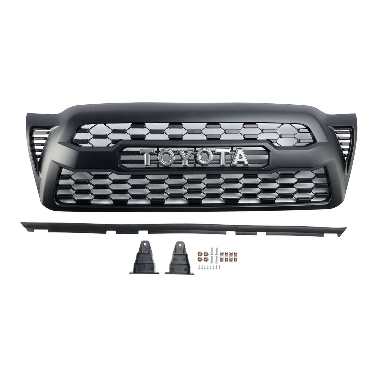 2005-2011 Toyota Tacoma TRD PRO Style Front Bumper Grille Replacement Matte Black Grill