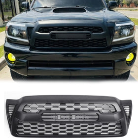 2005-2011 Toyota Tacoma TRD PRO Style Front Bumper Grille Replacement Matte Black Grill With TOYOTA Letter