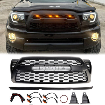 Grille en nid d'abeille de remplacement de calandre noire de Toyota Tacoma TRD PRO 2005-2011 avec la lettre de TOYOTA