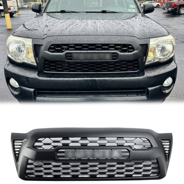 TRD PRO Grill 2005-2011 Toyota Tacoma 2nd Gen Front Bumper Black Replacement Grille W/ Letter