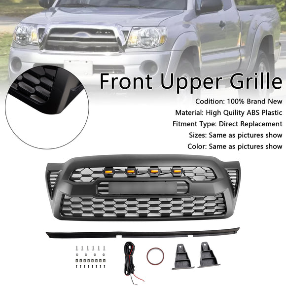 Toyota Tacoma 2005-2011 Trd Pro Style Griglia anteriore a nido d'ape sostitutiva Griglia nera con lettera