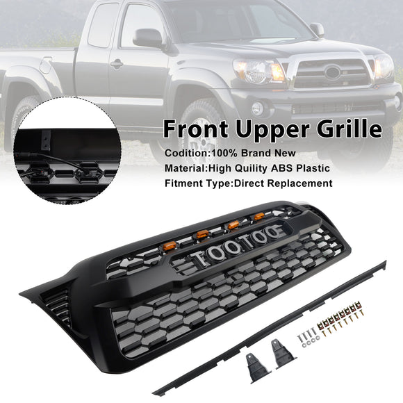 2005-2011 Toyota Tacoma TRD PRO Style Grill Parachoques delantero Parrilla negra mate con luz LED