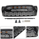 2005-2011 Toyota Tacoma TRD PRO Style Grill Parachoques delantero Parrilla negra mate con luz LED-5