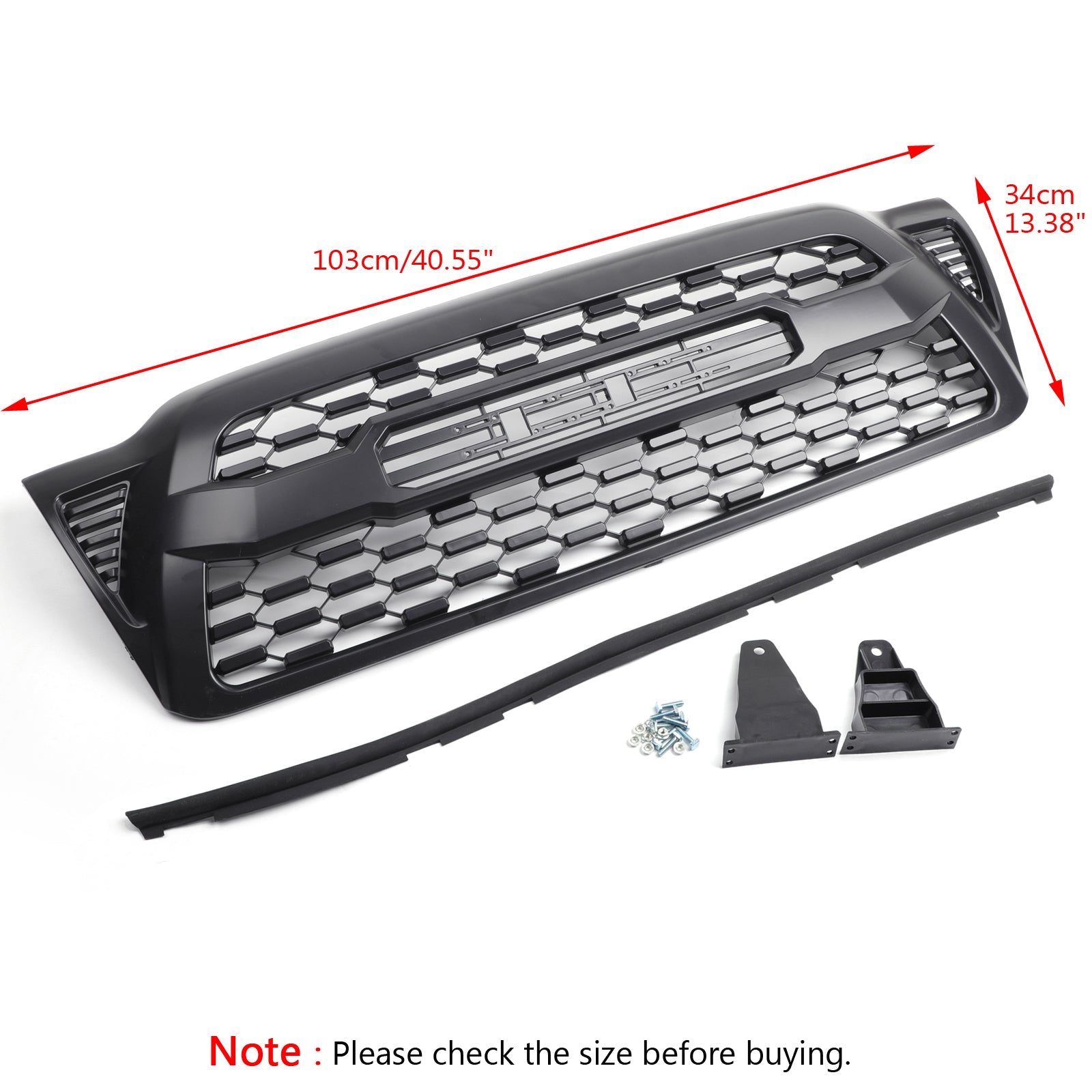 Toyota 2005-2011 Tacoma Front Bumper Hood Grill Replacement Matte Black Grille