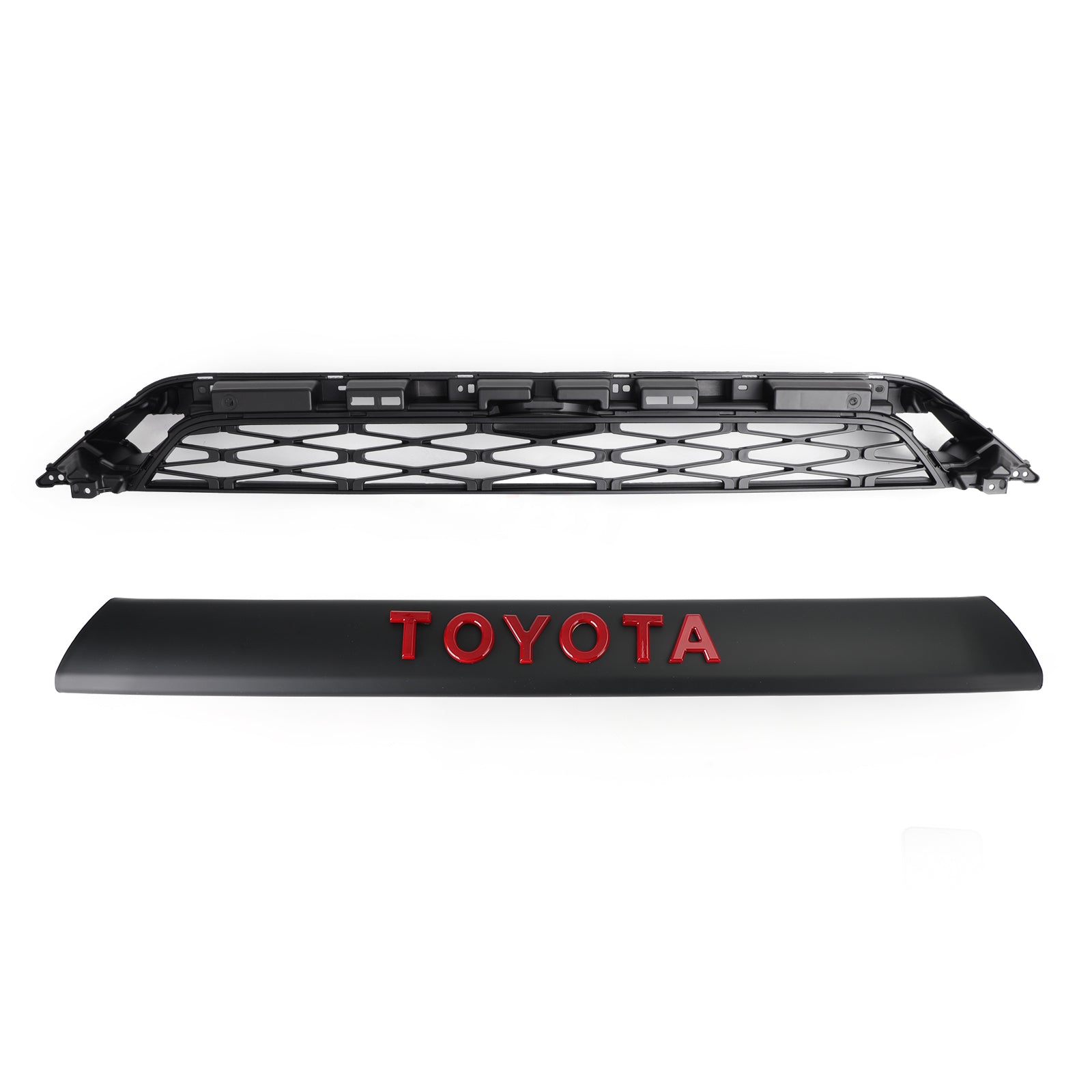 Reemplazo de rejilla de parachoques delantero de 2 piezas TRD PRO 2014-2019 para Toyota 4Runner, rejilla negra