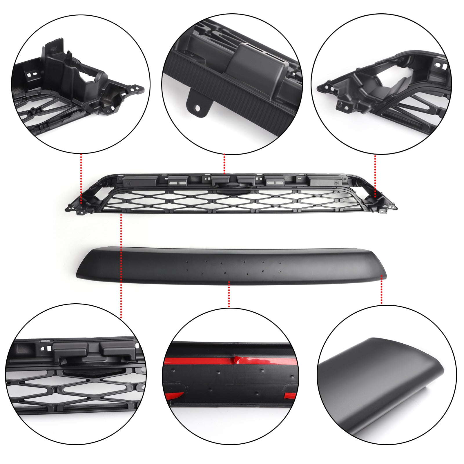 2014-2019 Toyota 4Runner TRD PRO 2pcs Front Bumper Grill Replacement Black Grille