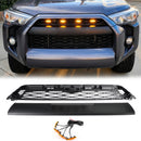 Toyota 4Runner 2020-2024 Rejilla de parachoques delantero de 2 piezas TRD PRO Style Kit de parrilla negra con LED-23