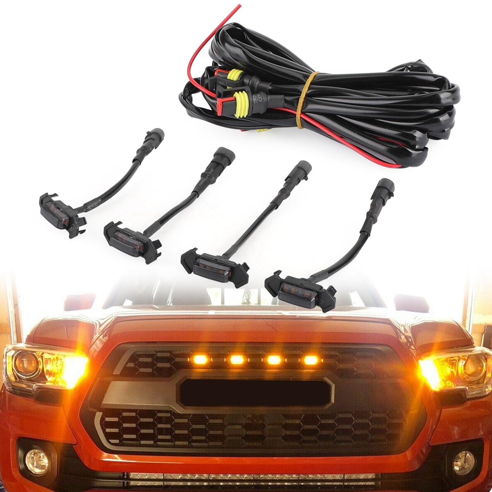 Kit de remplacement de pare-chocs avant de style TRD PRO pour Toyota Tacoma 2016-2023, calandre noire avec éclairage LED