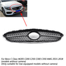 Mercedes Benz Classe C 2015-2018 W205 Grille de pare-chocs avant noire diamantée pour C205 A205 C200 C250 C300 C350-10