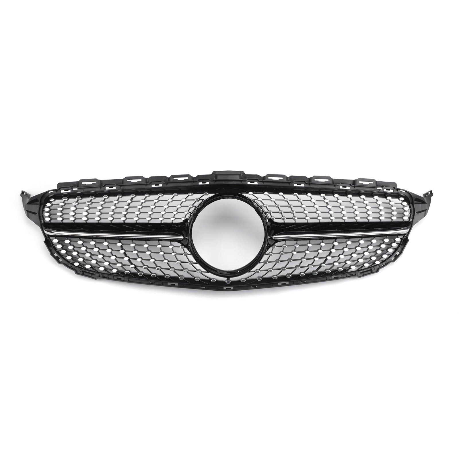 Grille de calandre avant noire diamant de style AMG pour Mercedes Benz Classe C W205 C200 C250 C300 C350 2015-2018 