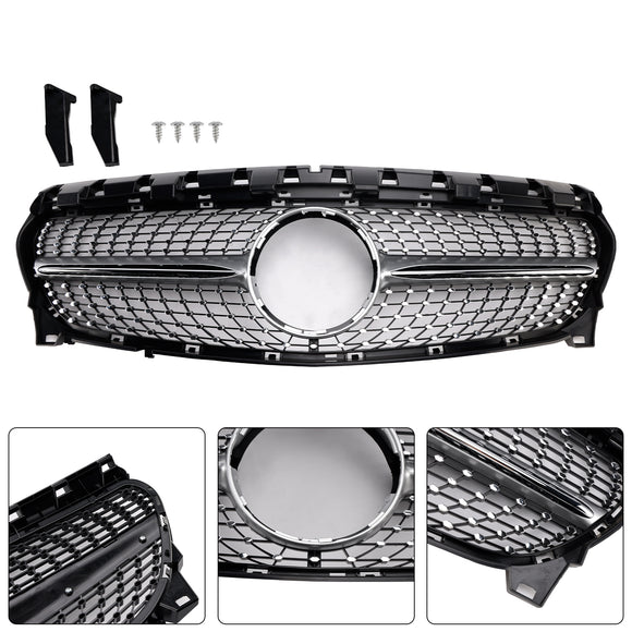 Mercedes-Benz Classe CLA W117 Grade dianteira cromada estilo diamante para C117 2013-2019