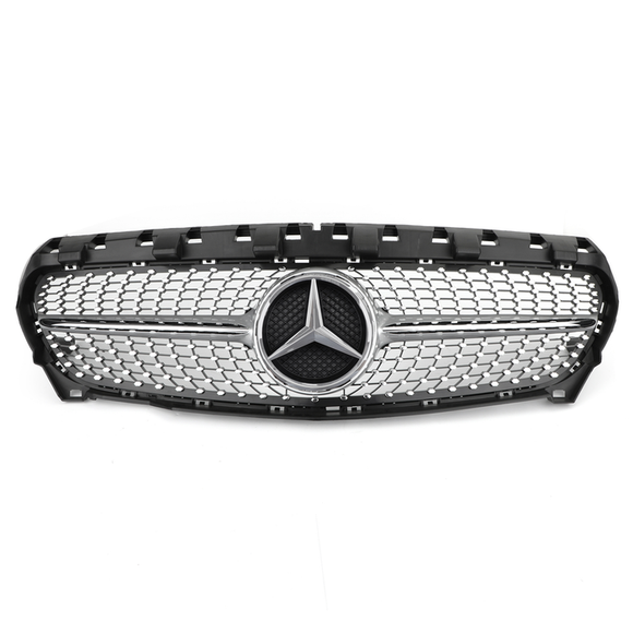 Mercedes Benz Clase CLA W117 Parrilla delantera cromada estilo diamante C117 2013-2019 con emblema de estrella