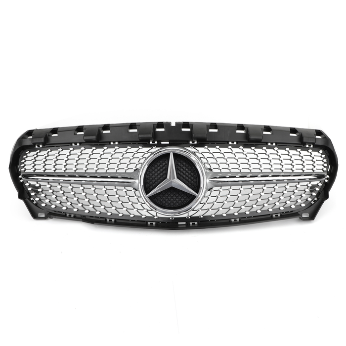 Mercedes Benz CLA-Class W117 C117 2013-2019 Chrome Front Grille Diamond Style Bumper Grill W/ Star Emblem