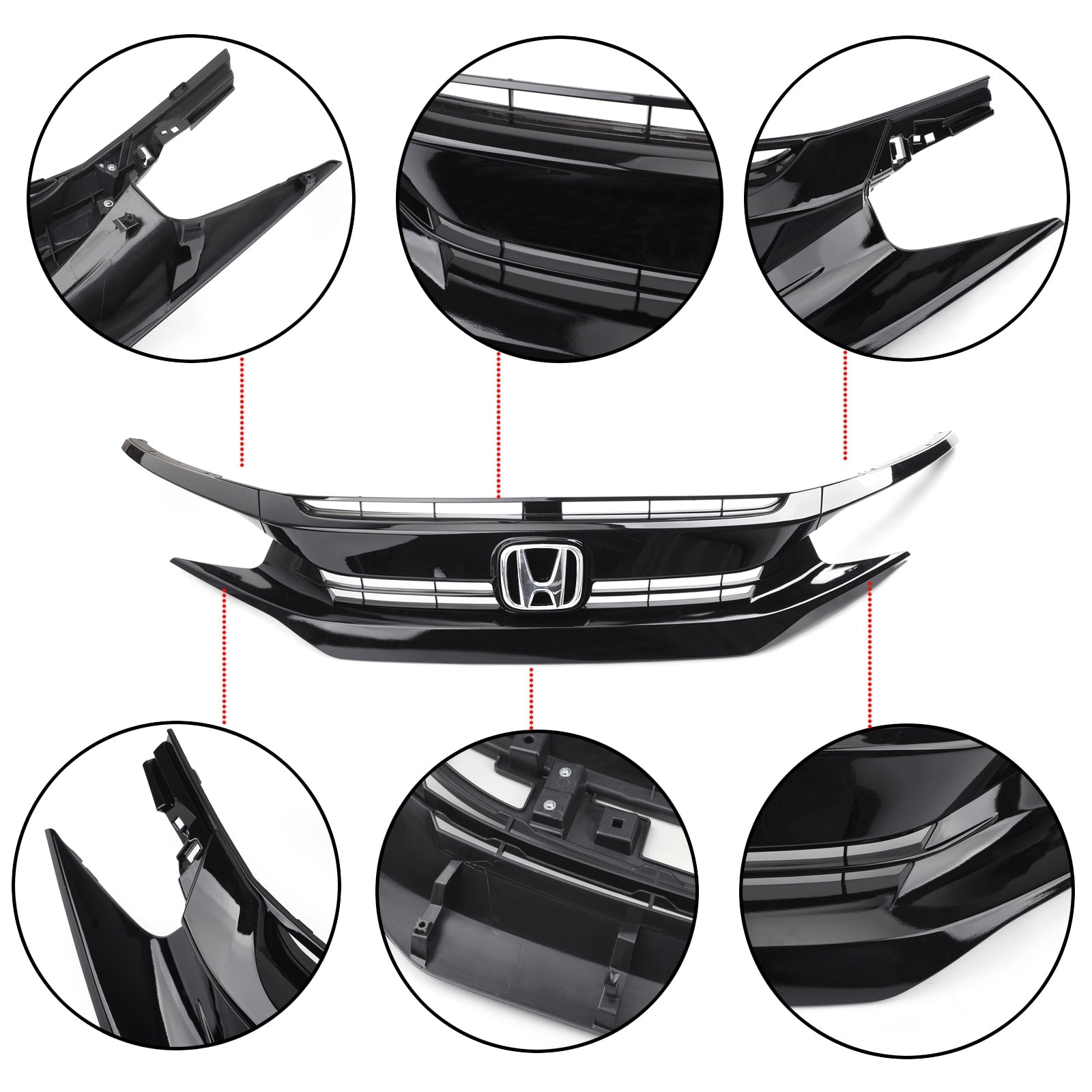 Honda Civic 2 puertas Coupe/4 puertas Sedan 2016-2018 Coupe Sedan parrilla delantera parrilla párpado genérico