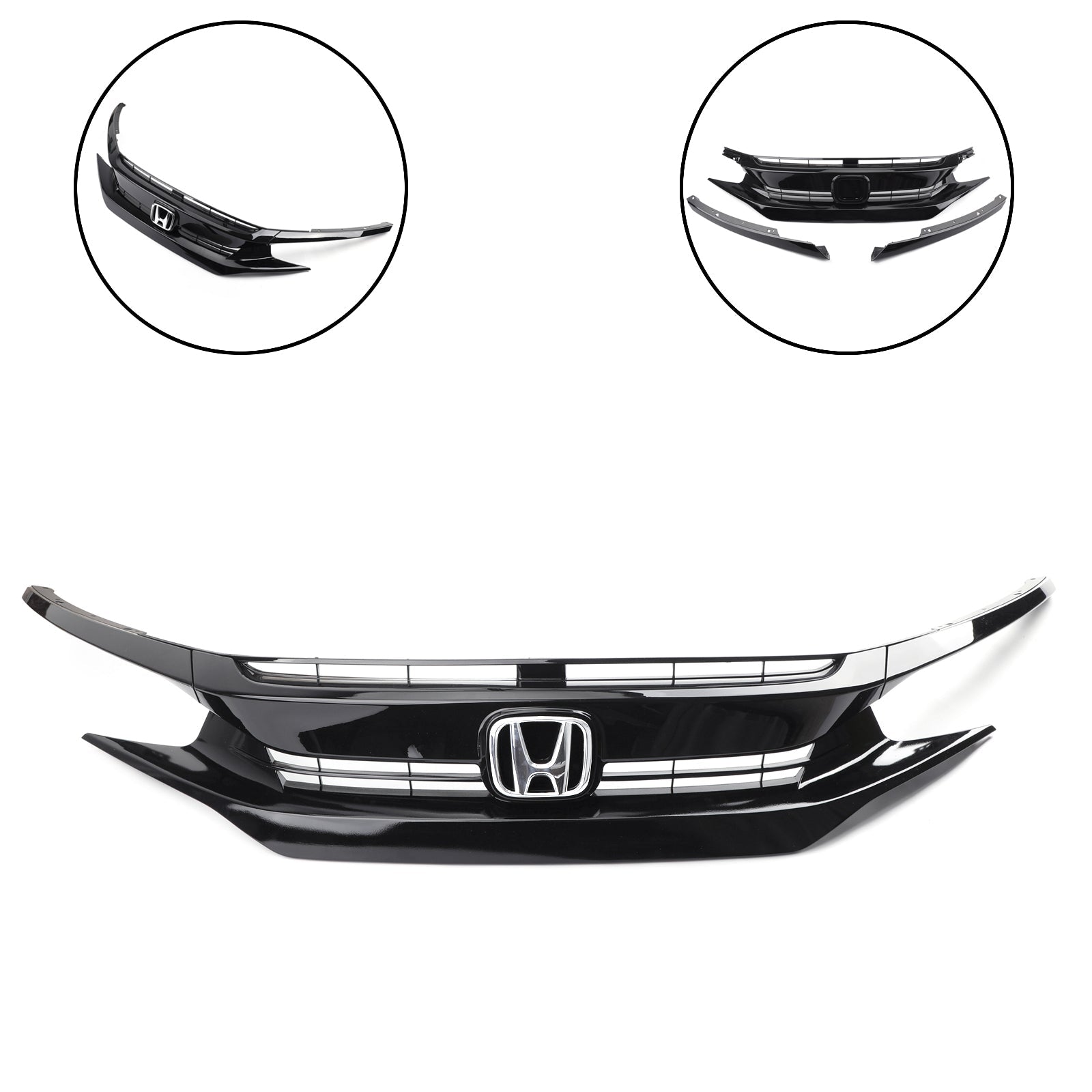 Honda Civic 2 Door Coupe/4 Door Sedan 2016-2018 Coupe Sedan Front Hood Grill Grille Eyelid Generic