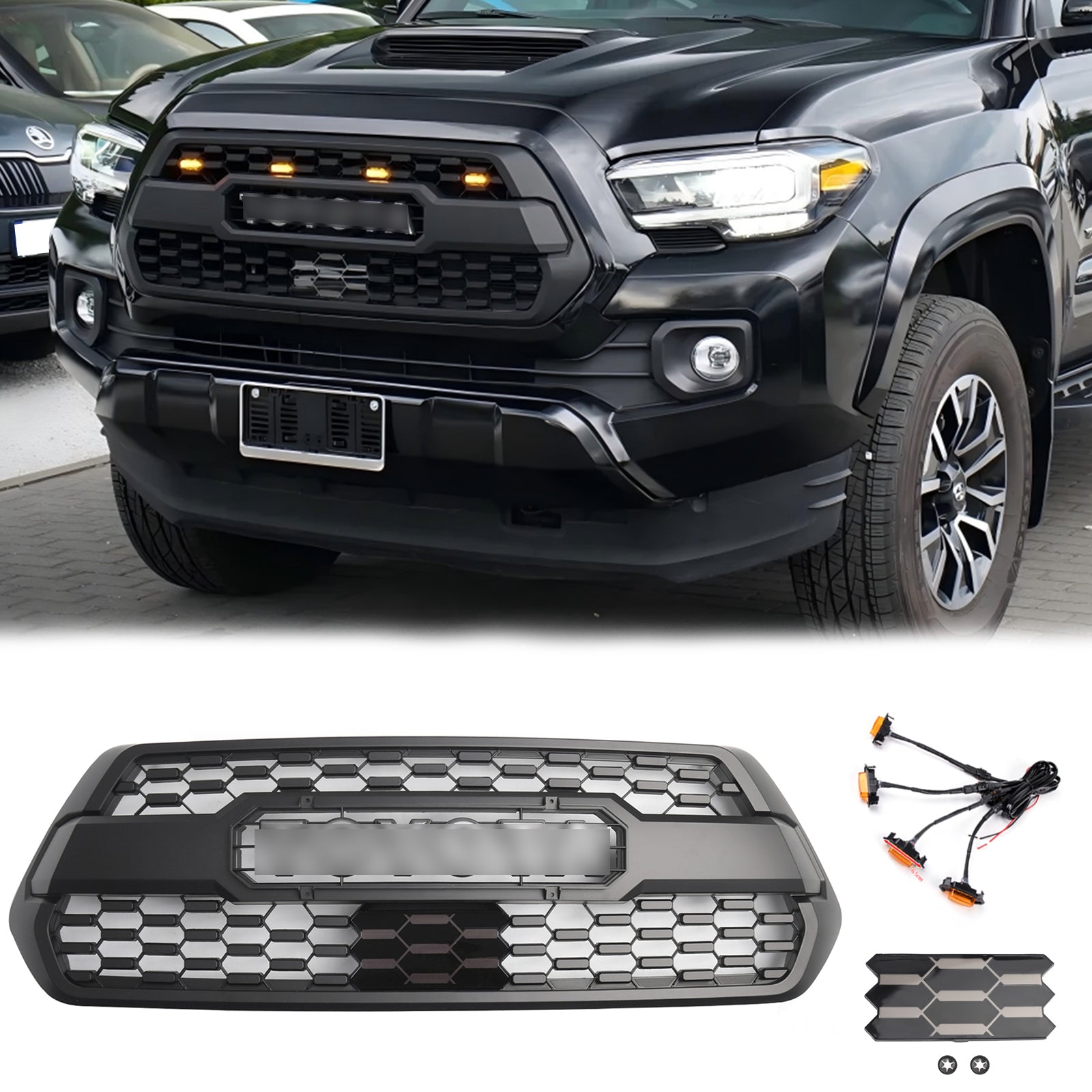 2016-2023 Toyota Tacoma TRD Pro Browrle de primera rilla con LED y cobertura de sensores ámbar