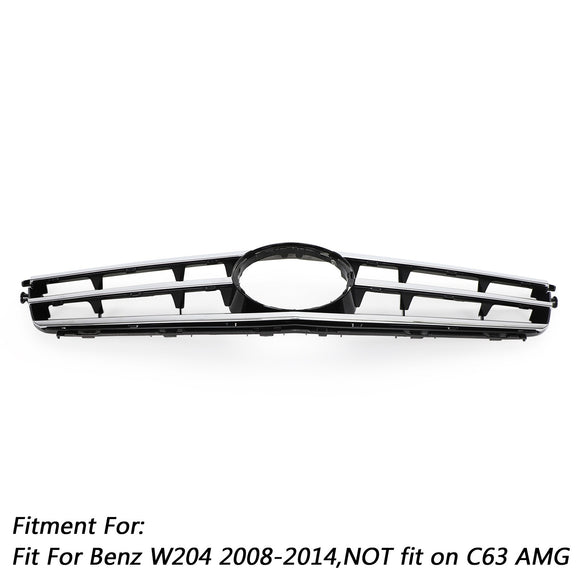 Mercedes Benz Clase C (2008-2014) W204 Parrilla delantera negra/cromada con estrella LED para C250/C300/C350
