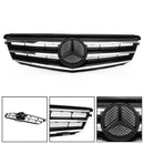 Mercedes Benz Classe C 2008-2014 W204 Grille de pare-chocs avant noire/chromée avec étoile LED pour C250/C300/C350-16