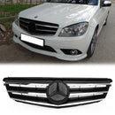 Mercedes Benz Classe C 2008-2014 W204 Grille de pare-chocs avant noire/chromée avec étoile LED pour C250/C300/C350-43
