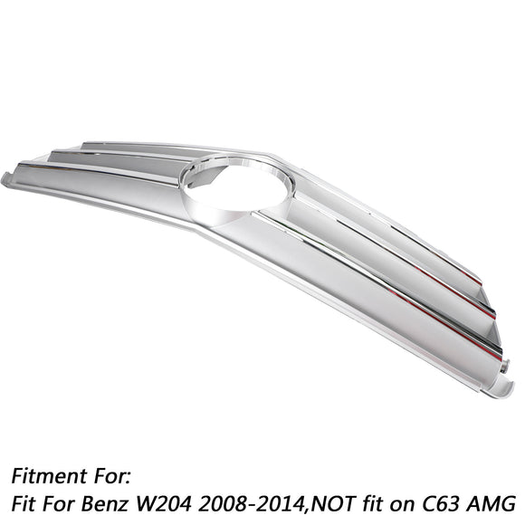 Mercedes Benz Clase C (2008-2014) W204 Parrilla delantera negra/cromada con estrella LED para C250/C300/C350