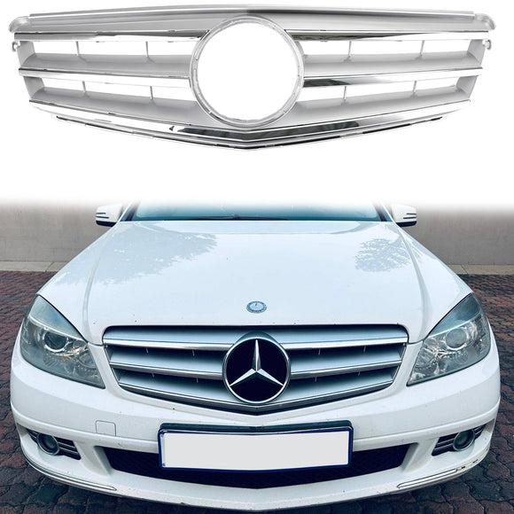 2008-2014 Mercedes Benz C Class W204 C180/C200/C220/C250/C300/C350 Front Bumper Grill Black/Chrome Grille