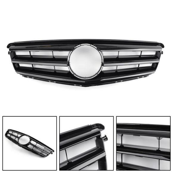 Mercedes Benz 2008-2014 C-klass W204 Främre stötfångargrillbyte Svart kromgrill