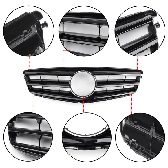 2008-2014 Mercedes Benz C Class W204 C180/C200/C220/C250/C300/C350 Front Bumper Grill Black/Chrome Grille