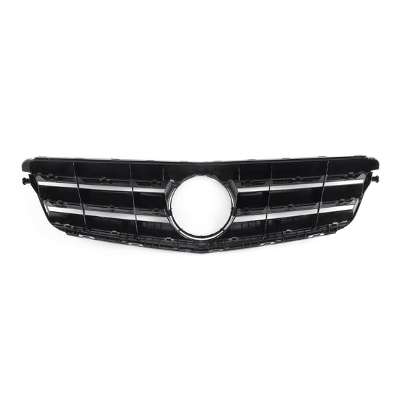 Mercedes Benz Classe C 2008-2014 W204 Grille de pare-chocs avant noire/chromée avec étoile LED pour C250/C300/C350