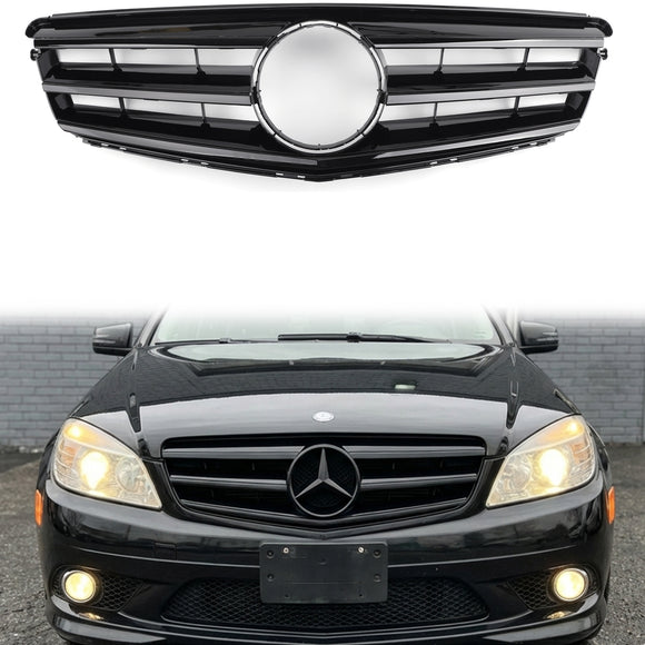 2008-2014 Mercedes Benz C Class W204 C180/C200/C220/C250/C300/C350 Front Bumper Grill Black/Chrome Grille