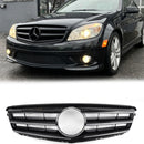 2008-2014 Mercedes Benz C Class W204 C180/C200/C220/C250/C300/C350 Front Bumper Grill Black/Chrome Grille-1
