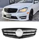 Mercedes Benz Clase C (2008-2014) W204 Parrilla delantera negra/cromada con estrella LED para C250/C300/C350-25