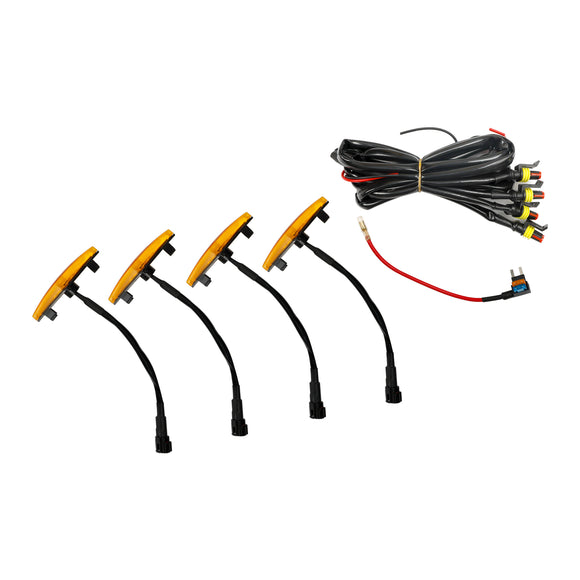 Toyota 4Runner 2020-2024 Kit de grille de pare-chocs avant 2 pièces style TRD PRO noir avec LED