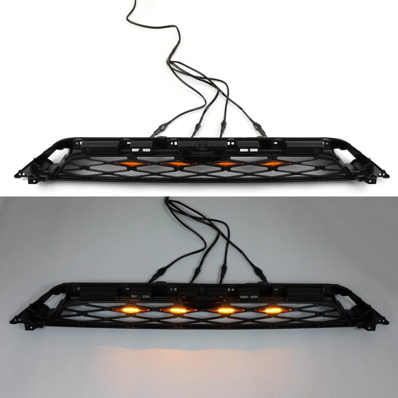 Toyota 2014-2019 4Runner TRD Pro 4PCS Grades de carro de plástico Grill Luzes LED