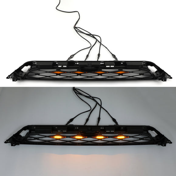 2014-2019 Toyota 4Runner TRD PRO 2 Piece Front Bumper Grill Replacement Blcak Grille