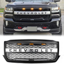 Chevrolet Silverado 1500 2016 2017 2018 Matzwarte honingraatgrille voorbumper vervangende grill met LED-licht-3