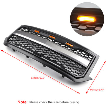Chevrolet Silverado 1500 2016 2017 2018 Grille en nid d'abeille noir mat Grille de remplacement de pare-chocs avant avec lumière LED avec lettre - 0