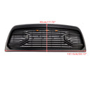 2010-2018 Dodgae Ram 2500/3500 Big-Horn Style Grill Front Bumper Matte Black Replacement Grille W/ LED Light + RAM Letter-2